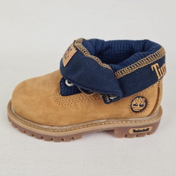 Timberland Roll Top Thrml TODDLER Boots Waterproof Wheat Leather - Picture 1 of 11